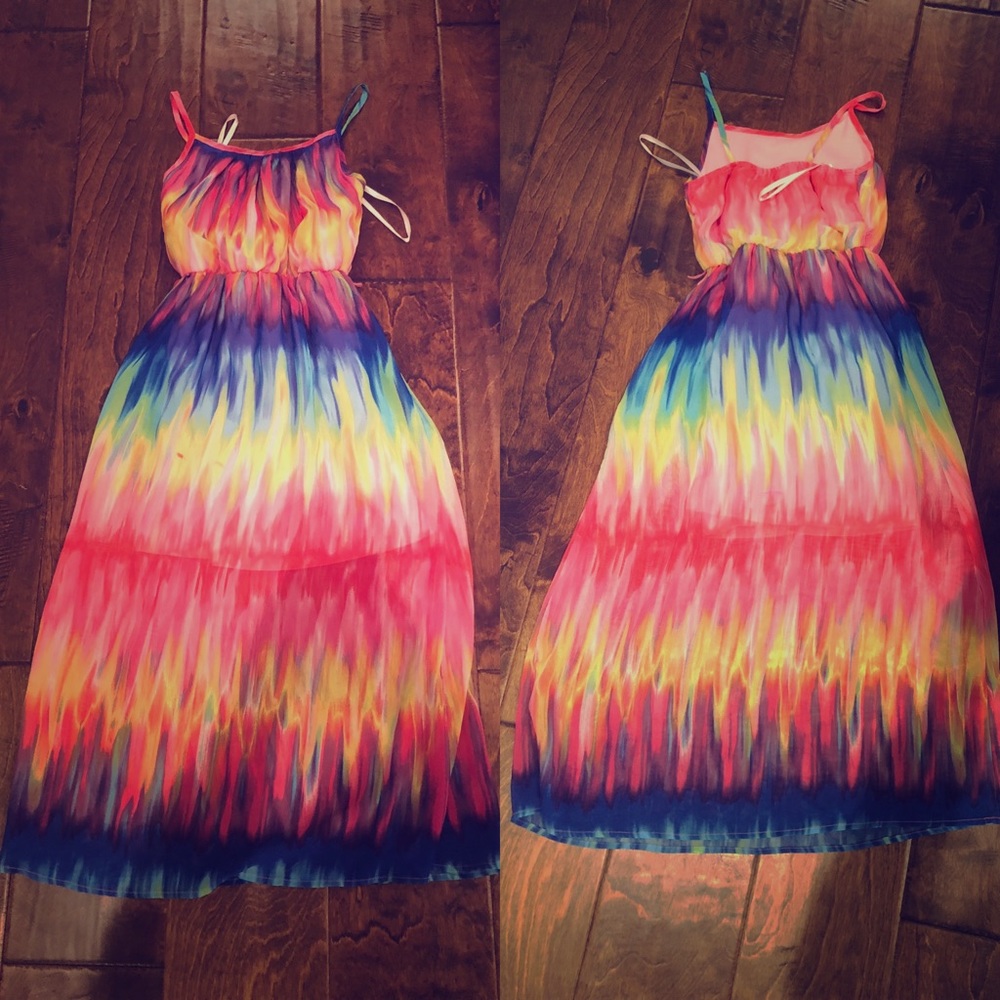 Multi-Colored sheer overlay children’s dress